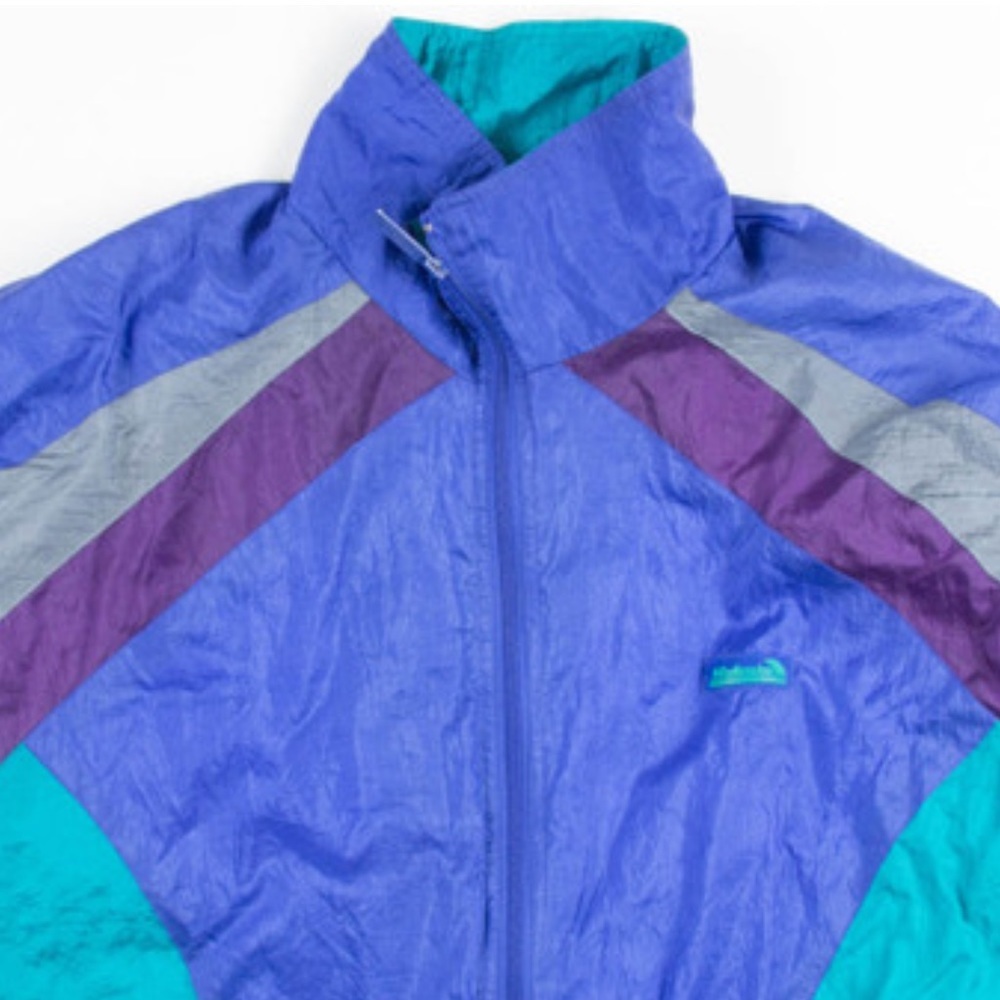 Vintage Blue and Grey Windbreaker Size M